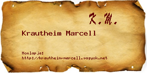 Krautheim Marcell névjegykártya